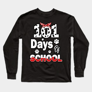 100 Days Of School Dalmatian Dog Women Girl 100 Days Smarter Long Sleeve T-Shirt